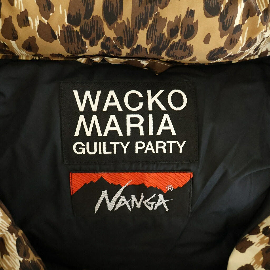 WACKO MARIA(ワコマリア) 24AW ×NANGA LEOPARD DOWN JACKET ナンガ レオパード柄 ジップアップ ダウンジャケット ブラウン