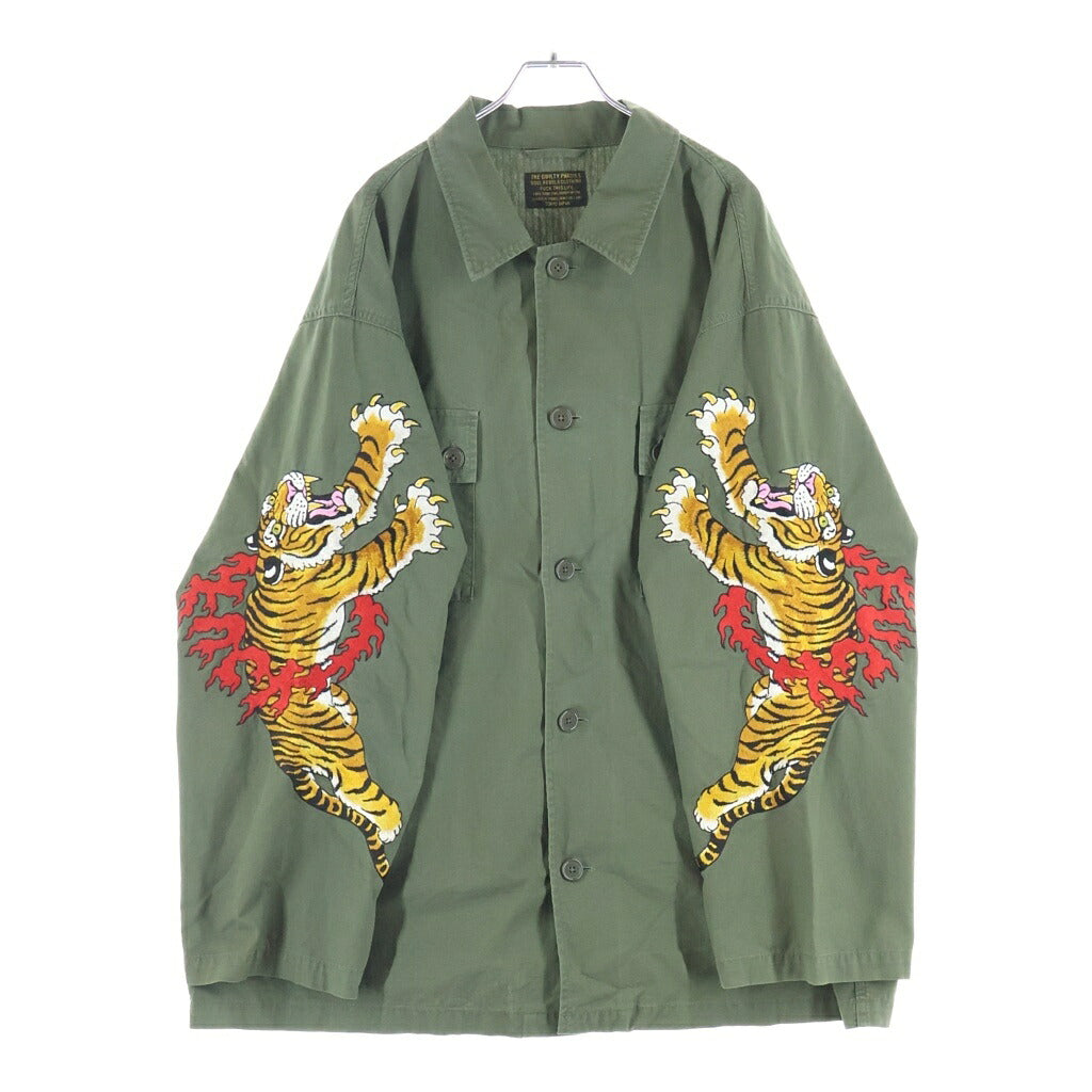 WACKO MARIA(ワコマリア) 22SS TIM LEHI ARMY SHIRT バックエンブロイダリーデザイン 長袖シャツ カーキ