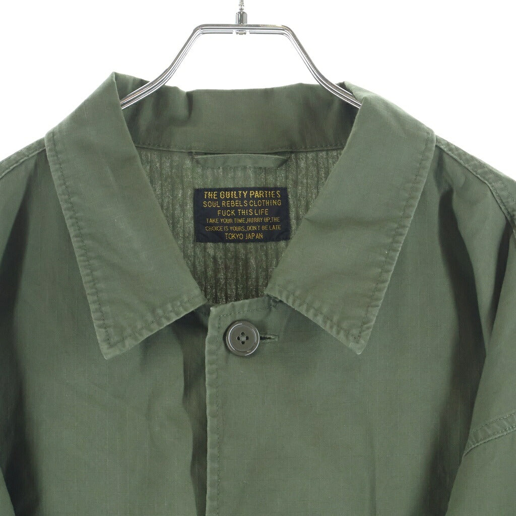 WACKO MARIA(ワコマリア) 22SS TIM LEHI ARMY SHIRT バックエンブロイダリーデザイン 長袖シャツ カーキ