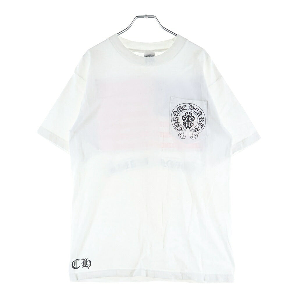 CHROME HEARTS(クロムハーツ) OLD AMERICAN FLAG TEE オールド アメリカンフラッグTシャツ 星条旗 ホースシュープリント 半袖カットソー ホワイト