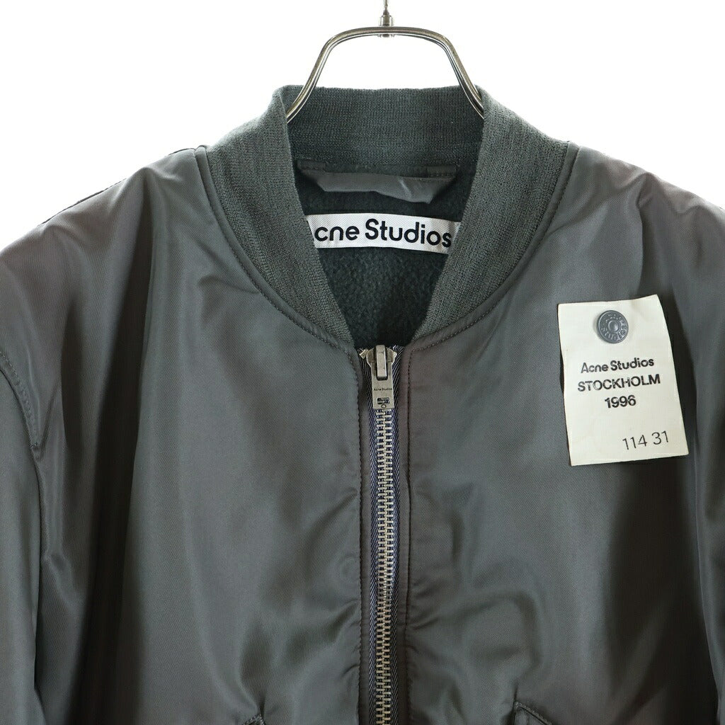 Acne Studios(アクネ ストゥディオズ) ウォッシュ加工 ジップアップ ボンバージャケット カーキ FN-MN-OUTW001299