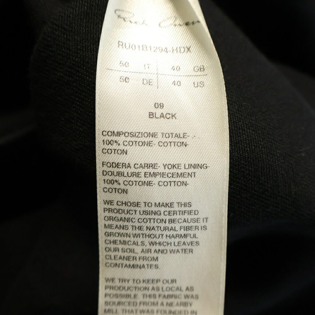 Rick Owens(リックオウエンス) 22SS FOGPOCKET MAGNUM S/S SHIRT フォグポケットマグナム半袖シャツ ブラック RU01B1294-HDX