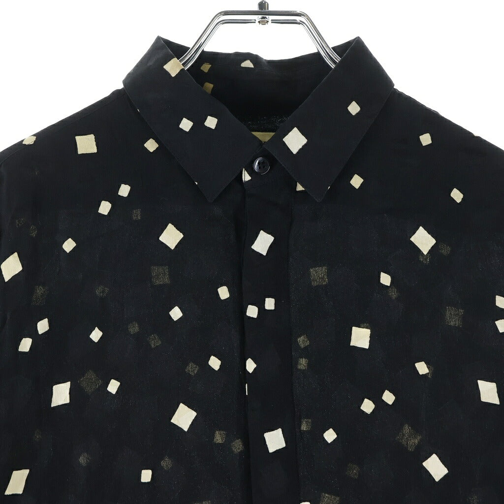 SAINT LAURENT PARIS(サンローランパリ) スクエアドットシルク長袖シャツ ブラック 564172 Y1A80