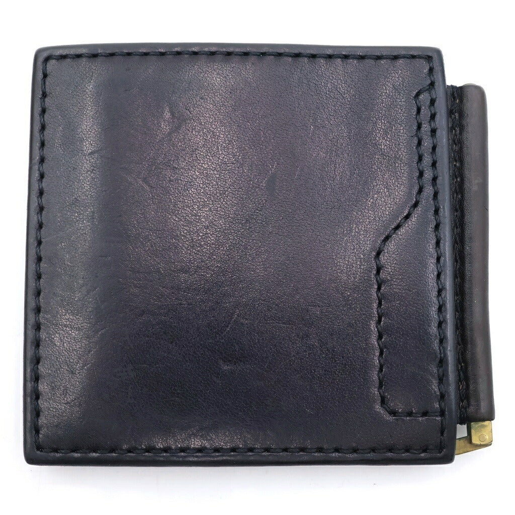 BLACK MEANS(ブラックミーンズ) スタッズデザイン レザー マネークリップ コンパクトウォレット ブラック 945-70TAC146