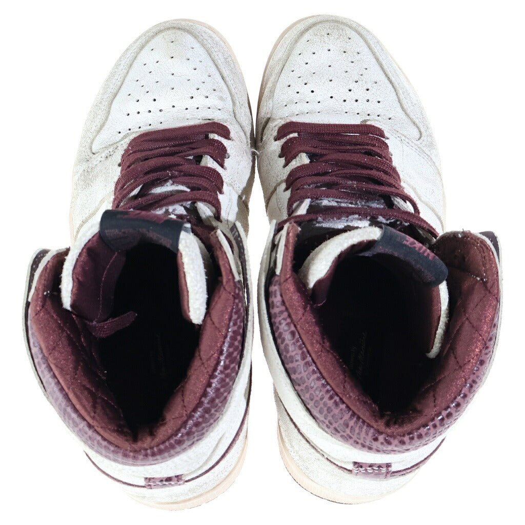 NIKE(ナイキ) ×A MA MANIERE AIR JORDAN 1 RETRO HIGH アママニエール エアジョーダン1 レトロ ハイカットスニーカー ホワイト/ブラウン US9/27cm DO7097-100
