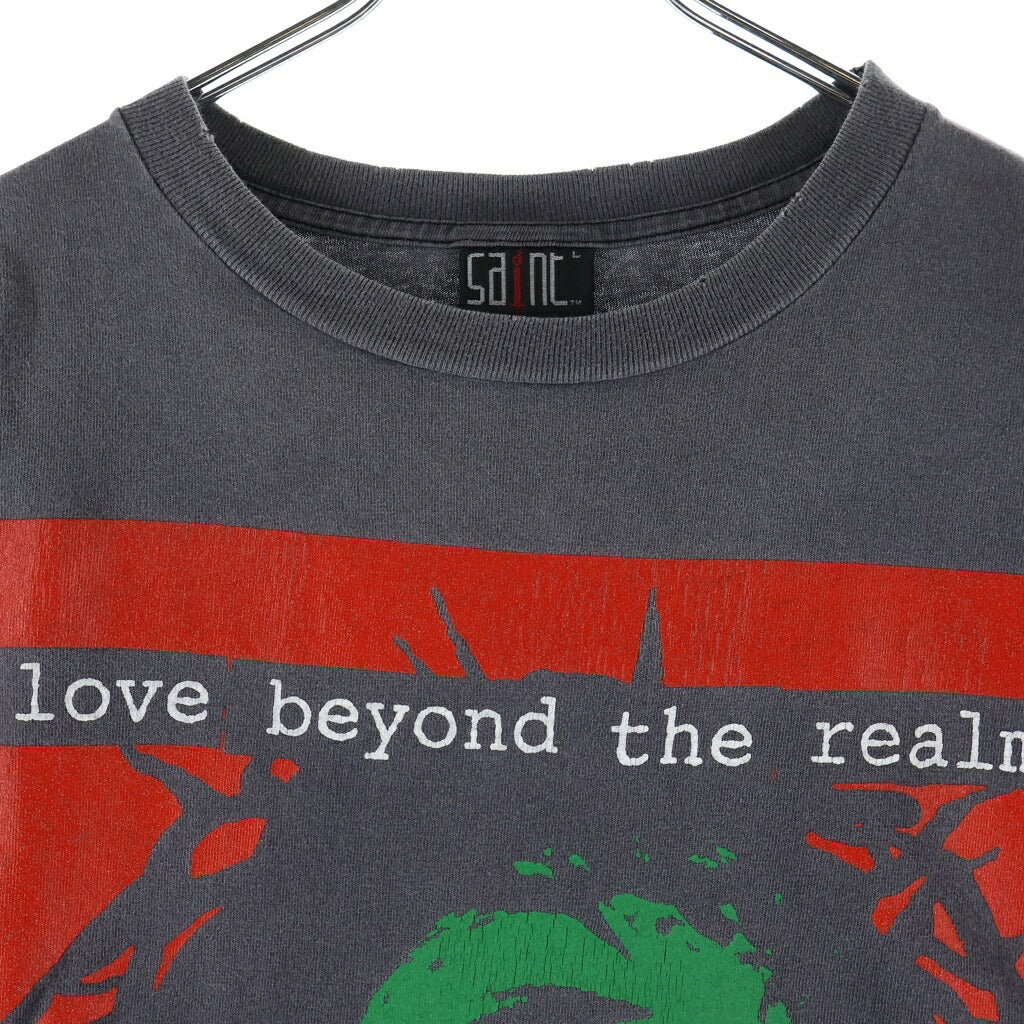 SAINT MICHAEL(セントマイケル) 24SS ×Kosuke Kawamura Love Beyond S/S Tee xコウスケカワムラ グラフィックプリント半袖Tシャツ カットソー ブラック SM-YS8-0000-C23
