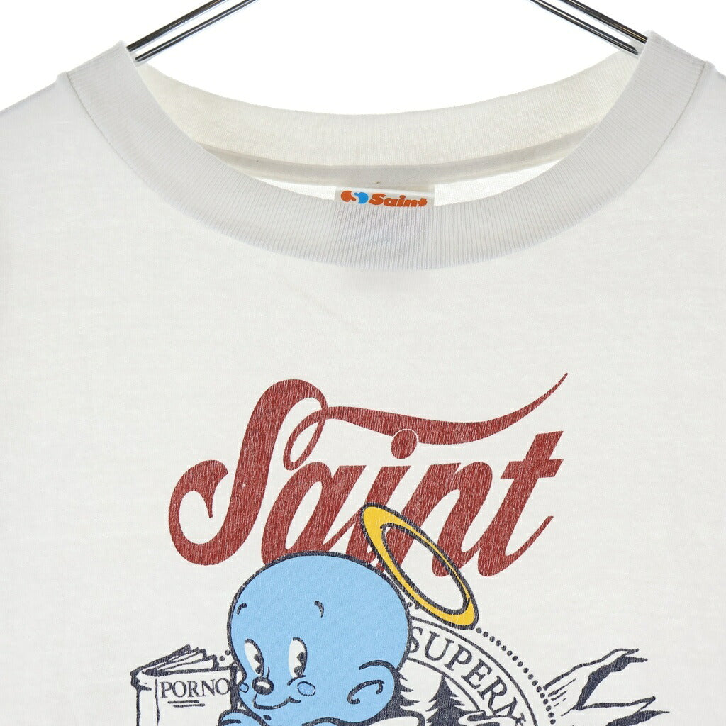SAINT MICHAEL(セントマイケル) 25AW BABY MICHAEL S/S Tee ベビーマイケル グラフィックプリント半袖Tシャツ カットソー ホワイト SM-HR1-0000-022