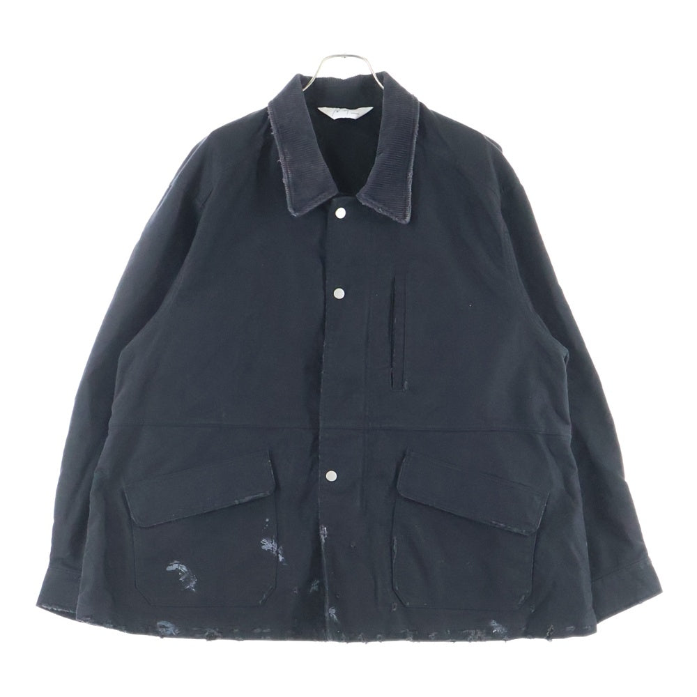 ANCELLM(アンセルム) 25AW MOLESKIN WORK JACKET ANC-JK64 モールスキン ダメージ加工 ワークジャケット ブラック