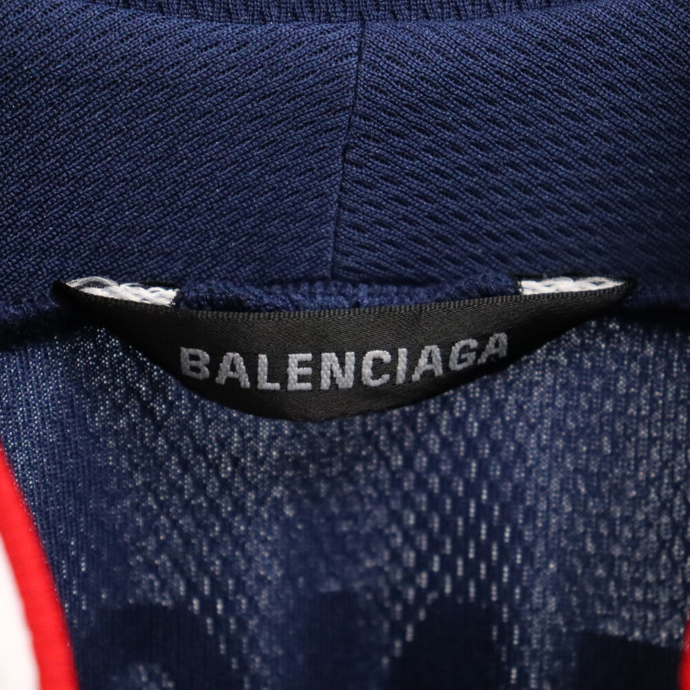 BALENCIAGA(バレンシアガ) 21AW JERSEY LOGO SOCCER TOP ジャージ ロゴサッカートップ 半袖Tシャツ カットソー ネイビー 641664 CA63081