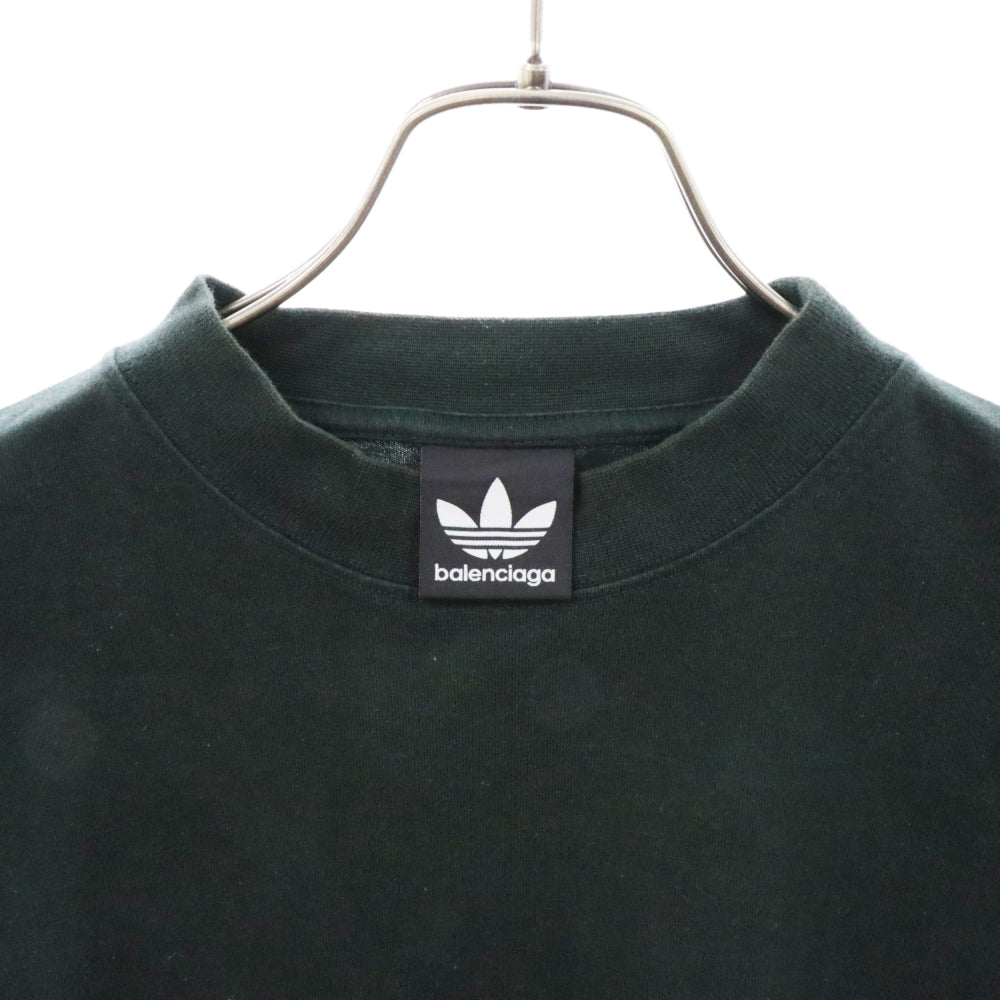 BALENCIAGA(バレンシアガ) 22AW ×adidas T-Shirt アディダス フロントロゴ半袖Tシャツ グリーン 723976 TNVN8