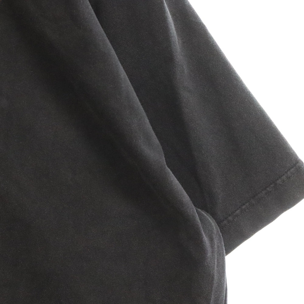 VETEMENTS(ヴェトモン) 24SS 1000 PERCENT T-SHIRT フロントプリントウォッシュド加工 オーバーサイズ半袖Tシャツ ブラック UE64TR170B