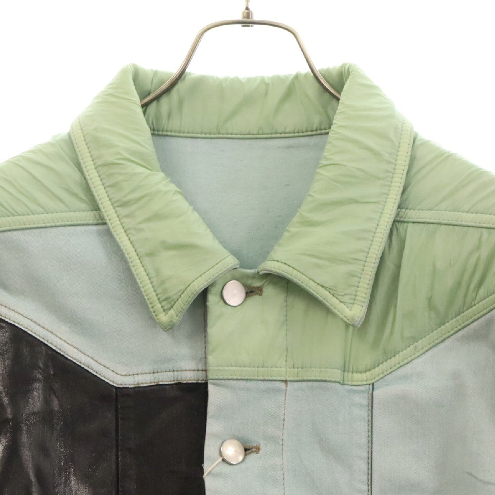 Rick Owens(リックオウエンス) 22AW FOGPOCKET JUMBO OUTERSHIRT 切替デニムジャケット マルチ ブルー RR02B2720-SCOMW2