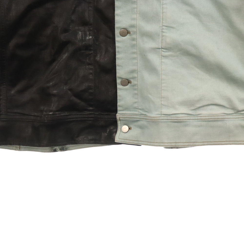 Rick Owens(リックオウエンス) 22AW FOGPOCKET JUMBO OUTERSHIRT 切替デニムジャケット マルチ ブルー RR02B2720-SCOMW2
