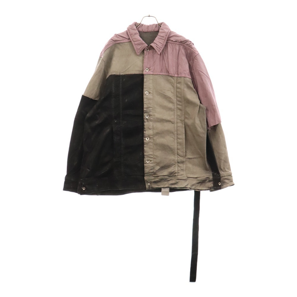 DRKSHDW(ダークシャドウ) 23SS JUMBO WORKER JKT 切替デニムジャケット マルチ ブラック/ピンク DU01C6761-SCOMW2