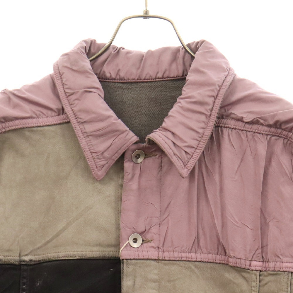 DRKSHDW(ダークシャドウ) 23SS JUMBO WORKER JKT 切替デニムジャケット マルチ ブラック/ピンク DU01C6761-SCOMW2