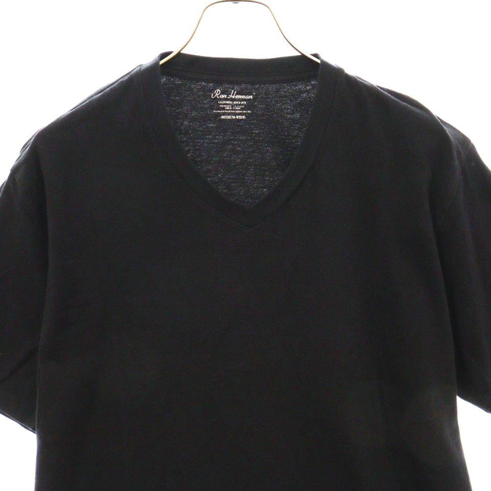 RON HERMAN(ロンハーマン) Basic Wide V Neck Tee Vネック半袖Tシャツ ブラック 3220900492