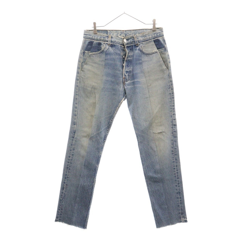 READY MADE(レディメイド) ARTISANALE JEANS 再構築 ボタンフライ ダメージデニムパンツ インディゴ