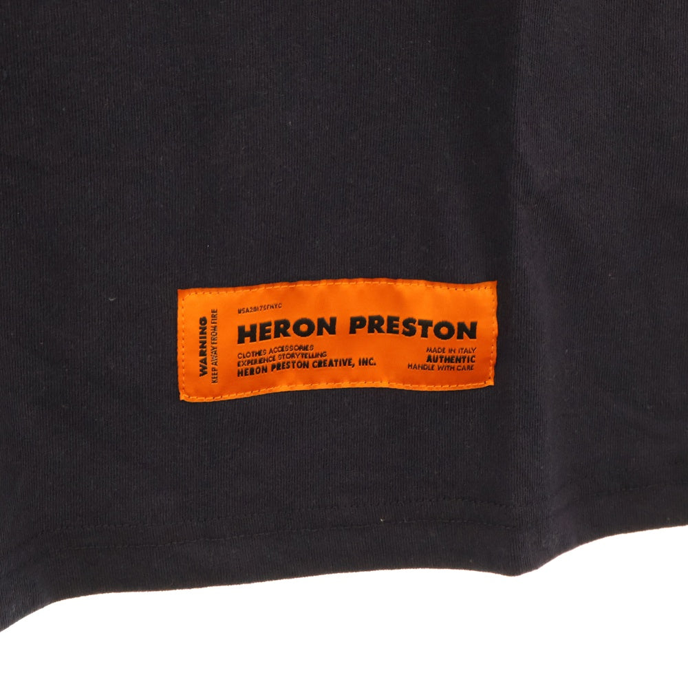 HERON PRESTON(ヘロンプレストン) 18AW バードプリント半袖Tシャツ ネイビー HMAA001F18632015