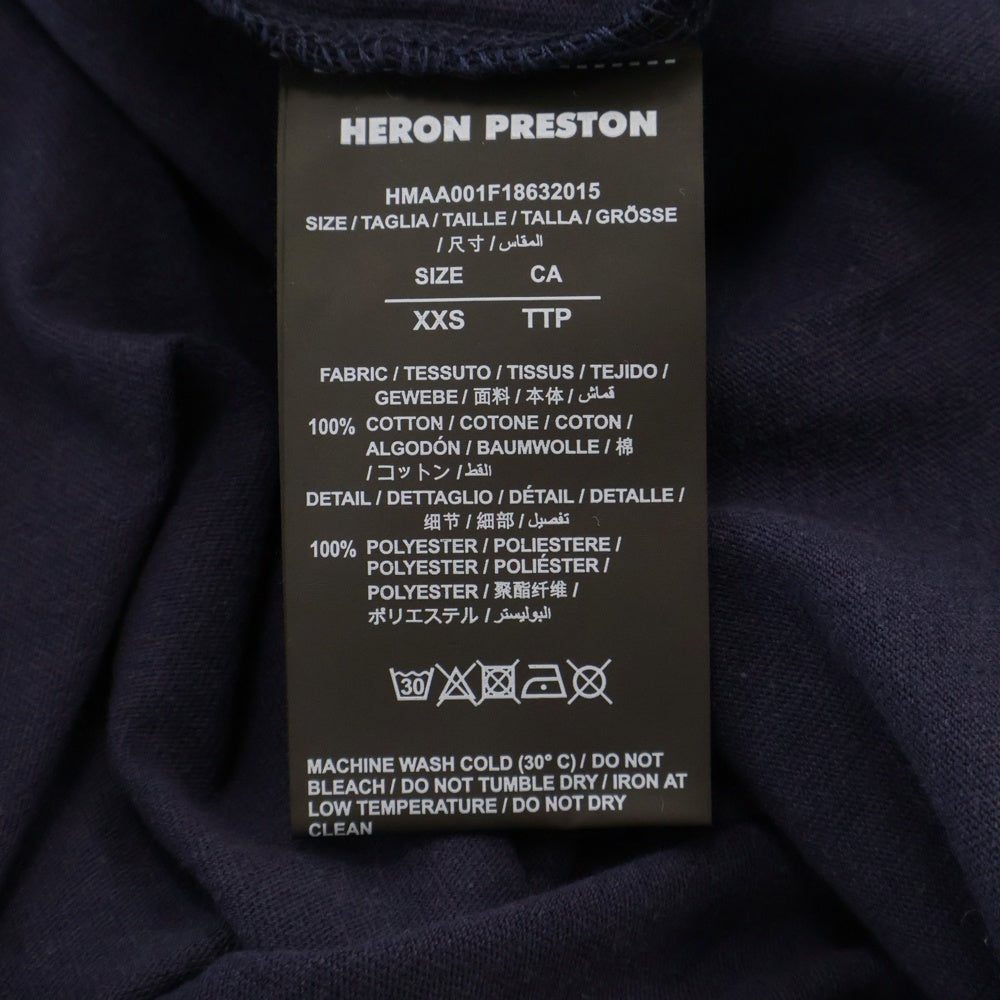 HERON PRESTON(ヘロンプレストン) 18AW バードプリント半袖Tシャツ ネイビー HMAA001F18632015