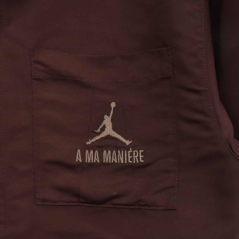 JORDAN BRAND(ジョーダンブランド) ×A Ma Maniere M J AMM SHOOTING SHIRT MAHOGANY アママニエール 刺繍開襟半袖シャツ ブラウン DV7460-263