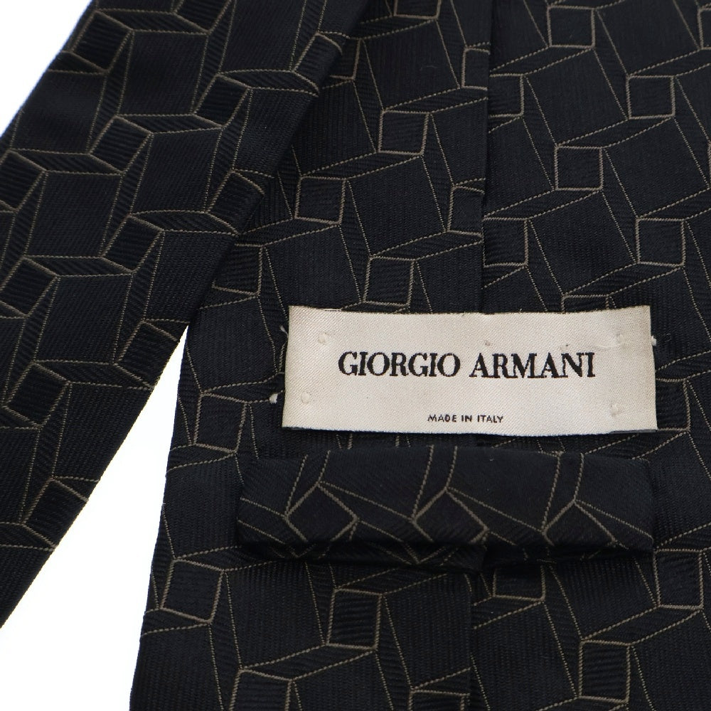 GIORGIO ARMANI(ジョルジオアルマーニ) 総柄シルクネクタイ ブラック