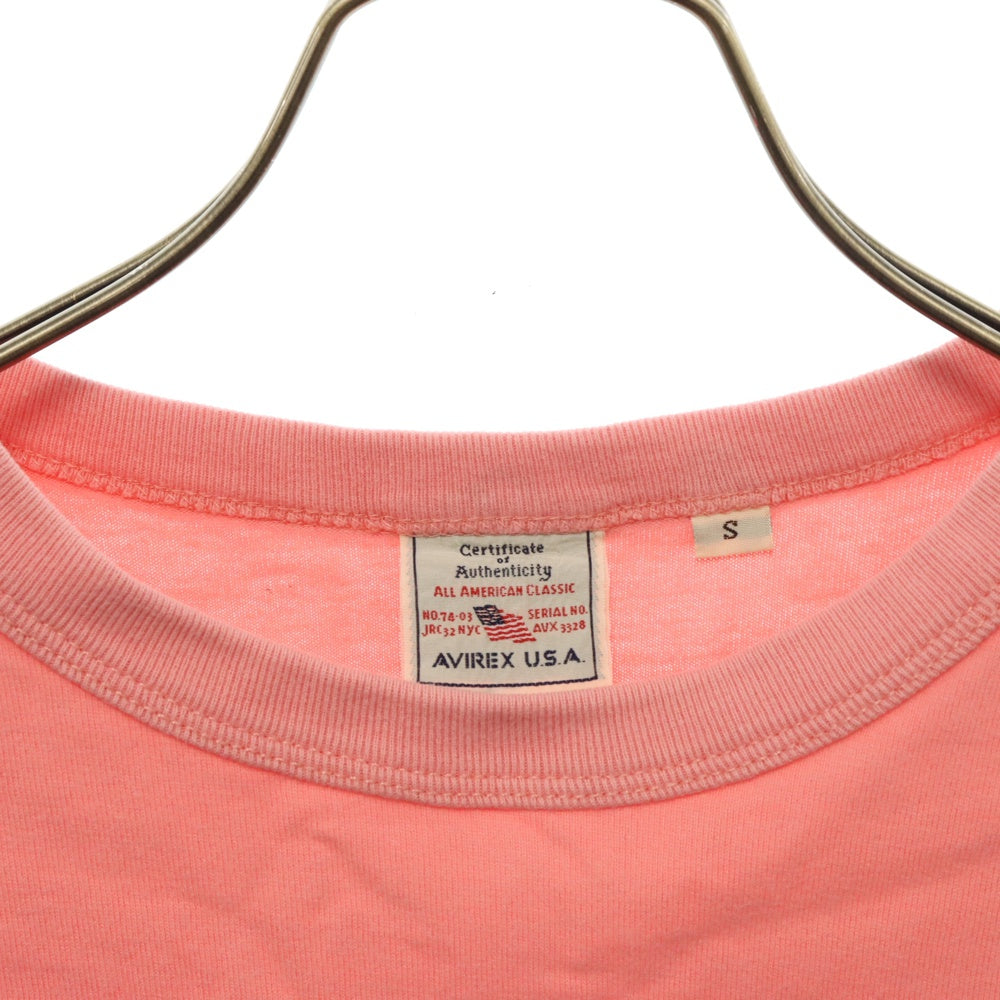 AVIREX(アヴィレックス) アームプリント 半袖Tシャツ ピンク 6123036