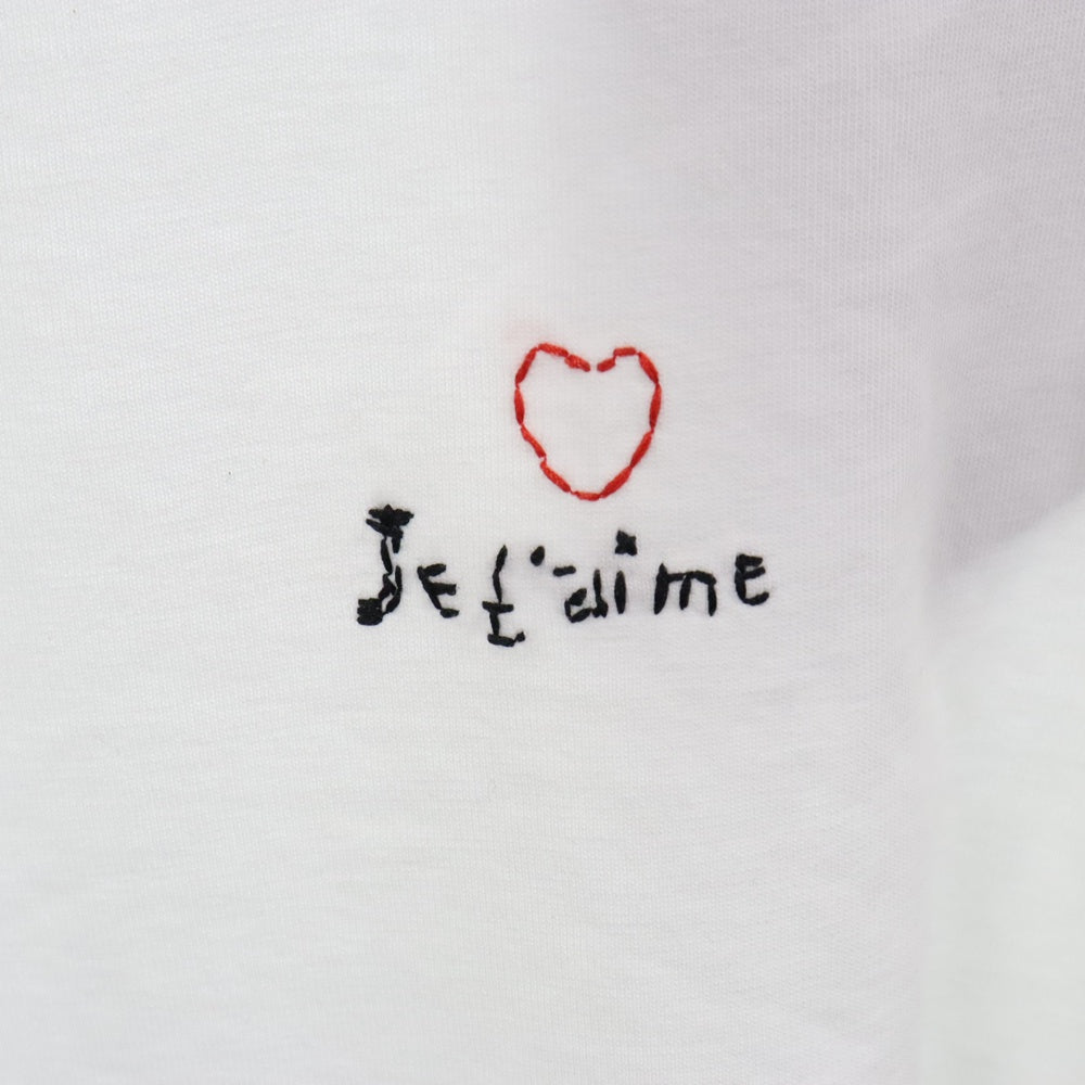 BALENCIAGA(バレンシアガ) Je T'aime T-Shirt 刺繍プリントダメージ加工半袖Tシャツ ホワイト 744439 TOVM7