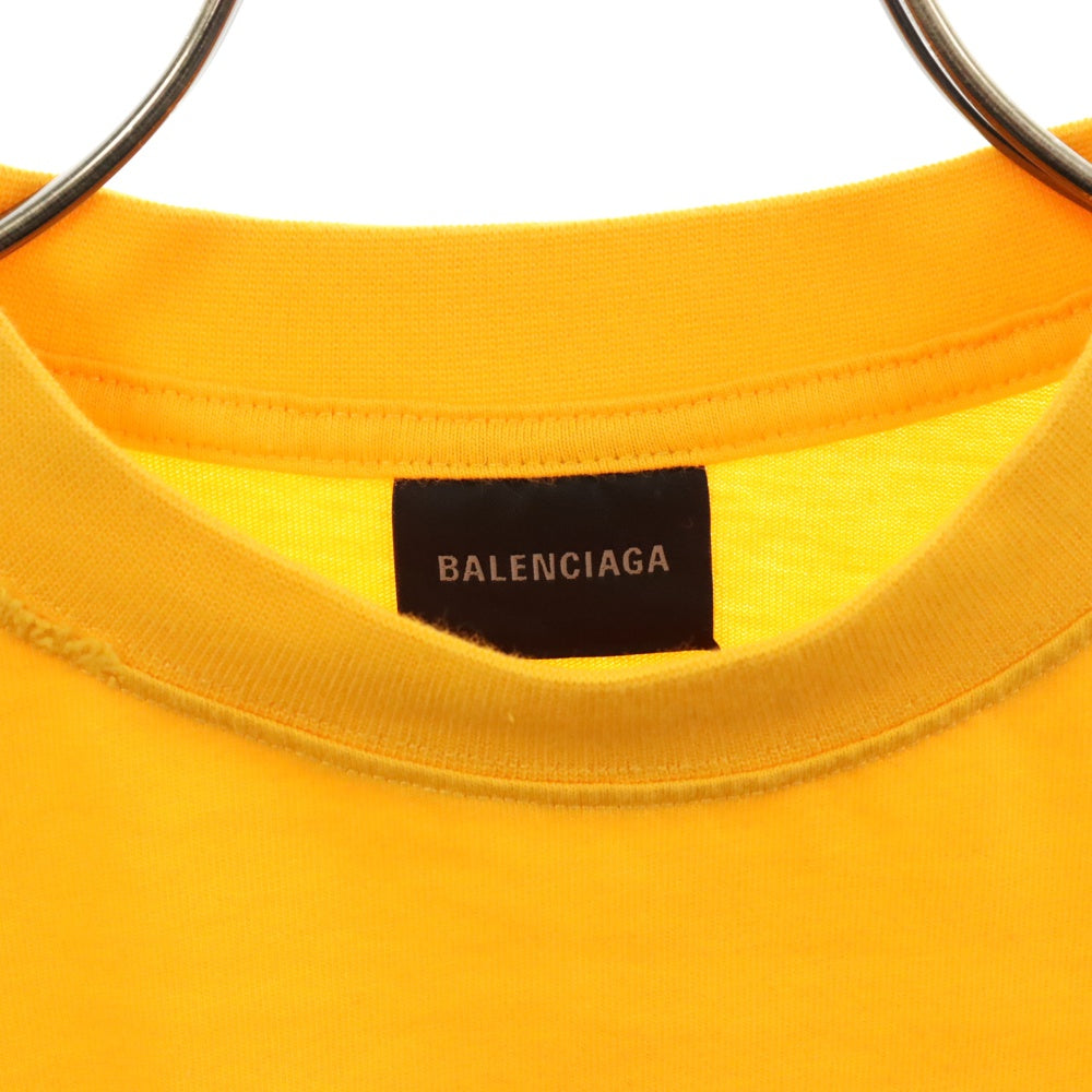 BALENCIAGA(バレンシアガ) 22AW Handwritten Campaign Logo T-Shirt キャンペーンロゴプリント半袖Tシャツ イエロー 641675 TNVE7