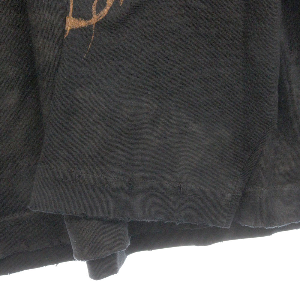 BALENCIAGA(バレンシアガ) 23SS Heavy Metal Long Sleeve T-shirt ヘビーメタルロゴ ダメージ加工長袖Tシャツ ロンT ブラック 739783 TOVE1
