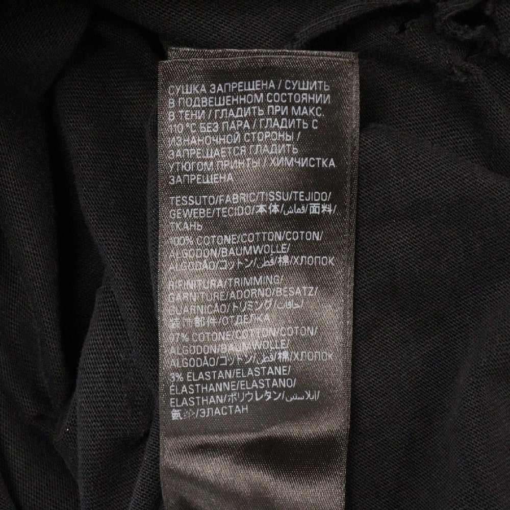 BALENCIAGA(バレンシアガ) 23SS Paris Moon Oversized Tee パリスムーン ダメージ加工 オーバーサイズ半袖Tシャツ ブラック 739028 TOVE4