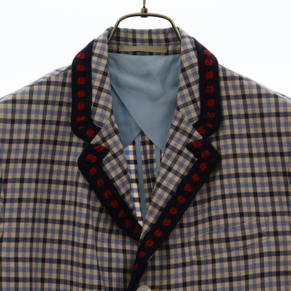 GUCCI(グッチ) 16SS Cotton Twill Vichy Moulin Jacket チェックテーラードジャケット ブルー 409698 Z3961