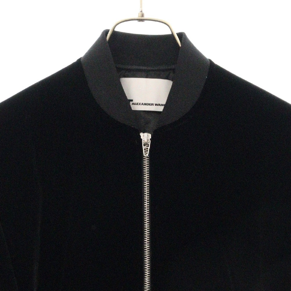 ALEXANDER WANG(アレキサンダーワン) Slightly Batted Bomber Jacket シルクベルベット ベロアボンバージャケット ブラック レディース 403523F16