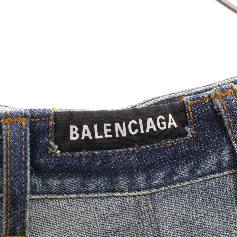 BALENCIAGA(バレンシアガ) 21AW Camouflage Layered Distressed Denim Pants レイヤード カモフラージュデニムパンツ インディゴ 662763 TDW14