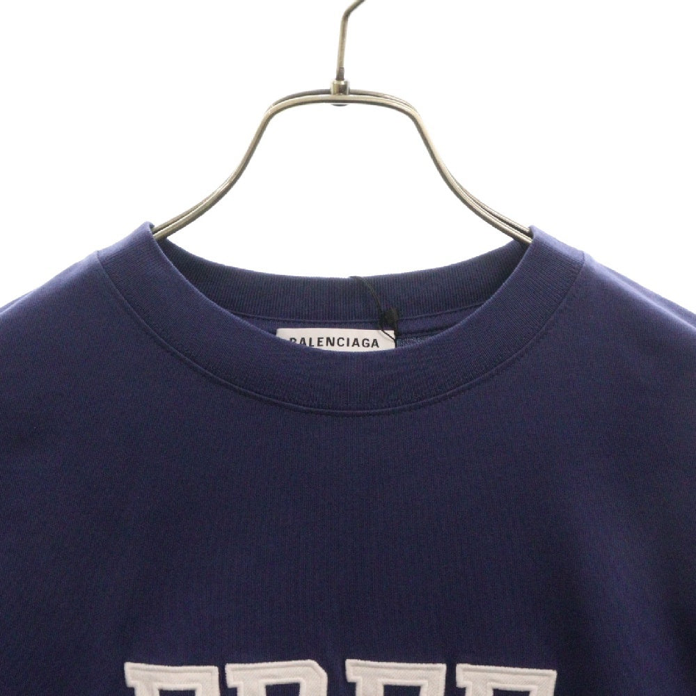 BALENCIAGA(バレンシアガ) FREE T-Shirt フリー ロゴ刺繍半袖Tシャツ ネイビー 612965 TKVD3