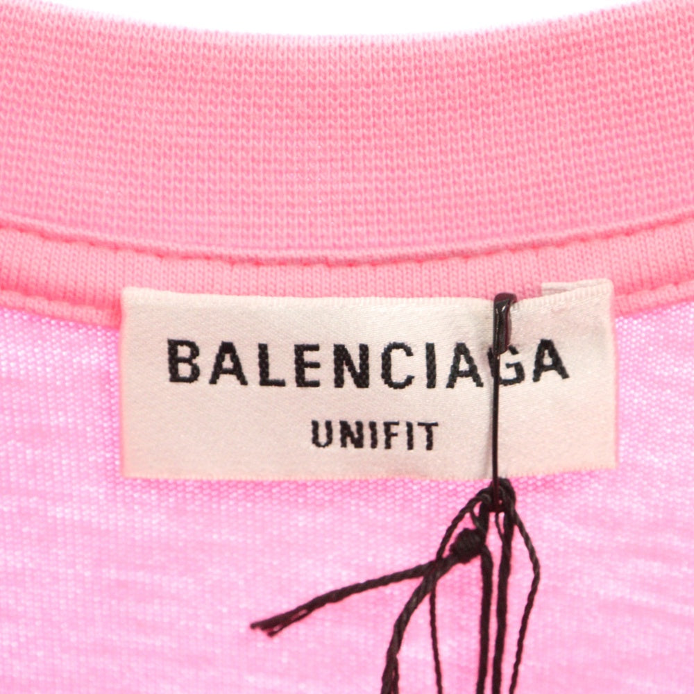 BALENCIAGA(バレンシアガ) Bebe Rhinestone Oversized T-Shirt ラインストーン装飾 半袖Tシャツ ピンク 681314 TLVH4