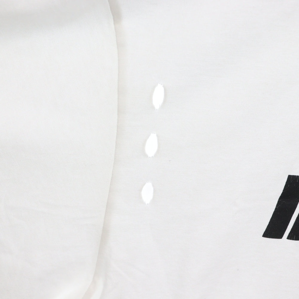 BALENCIAGA(バレンシアガ) 22SS Destroyed Logo Print T-Shirt デストロイ ロゴプリントダメージ加工半袖Tシャツ ホワイト 651795 TKVB8
