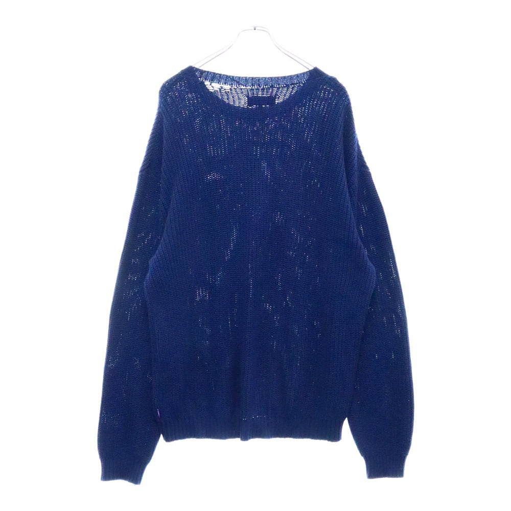 FUCKING AWESOME(ファッキンオーサム) Drip Logo Sweater ロゴプリント クルーネック長袖ニットセーター ネイビー