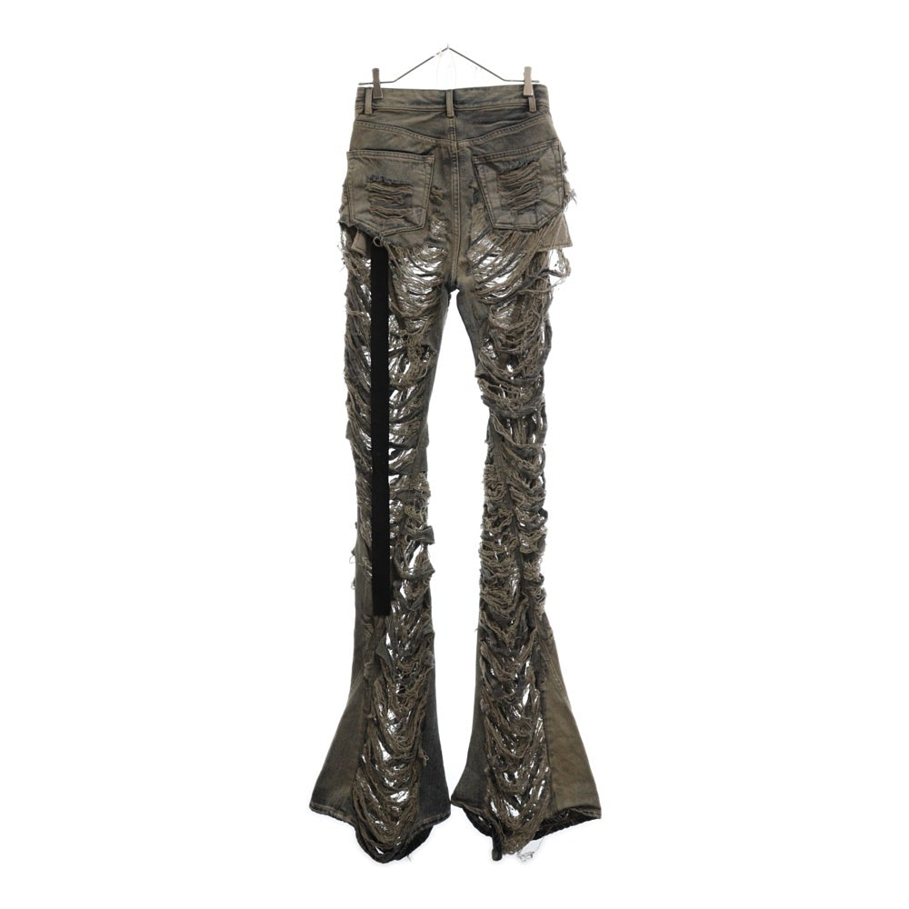 Rick Owens DRKSHDW(リックオウエンス ダークシャドウ) BIAS BOOTCUT バイアス ブーツカットダメージ加工デニムパンツ インディゴ DU02C5352-DMPSH
