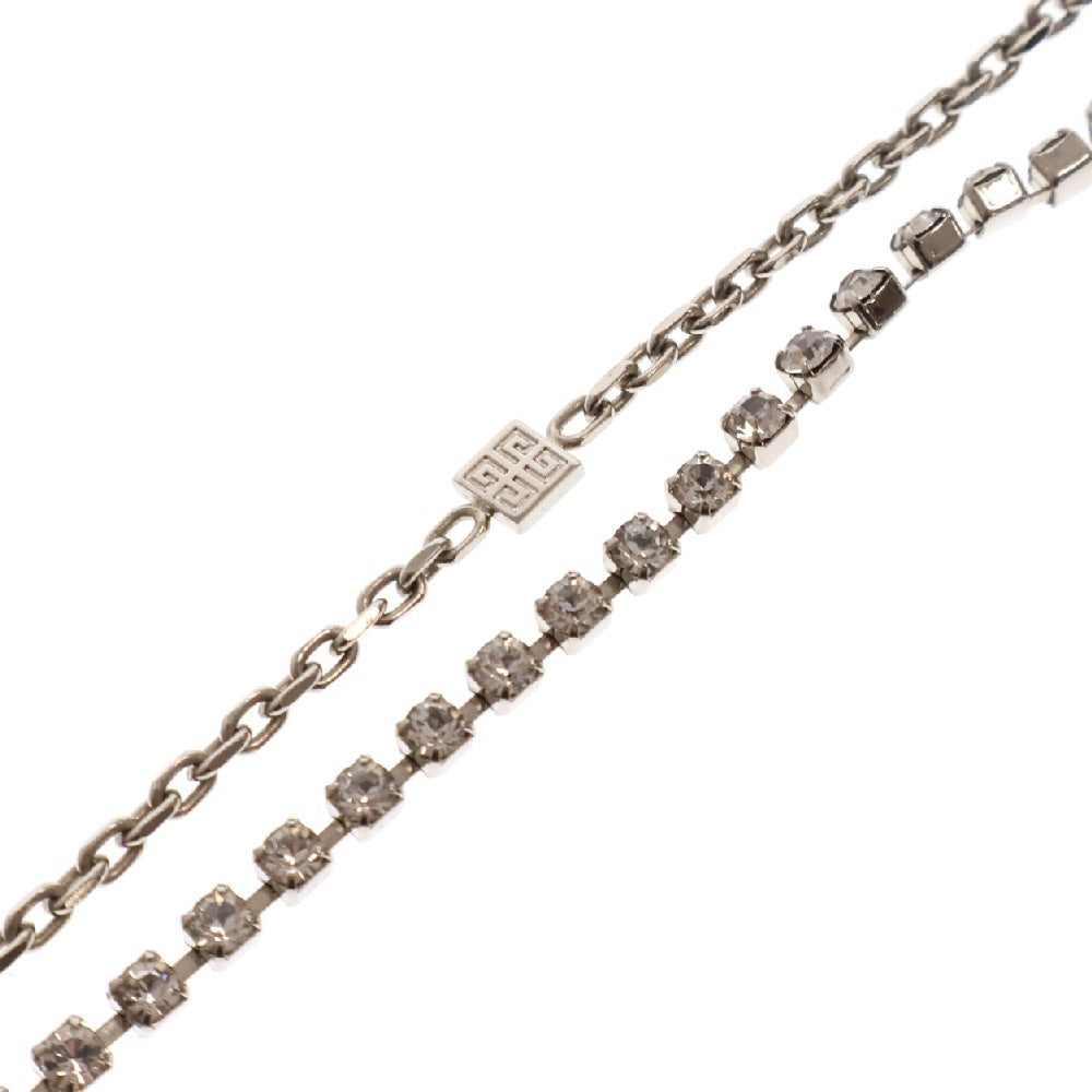 GIVENCHY(ジバンシィ) G Link Necklace ラインストーン装飾 4Gロゴネックレス シルバー BF00KWF005 040