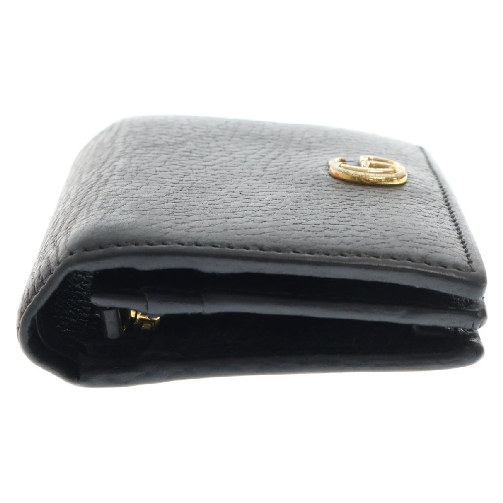 GUCCI(グッチ) Petite Marmont GGマーモント レザーウォレット 2つ折り財布 ブラック 456126