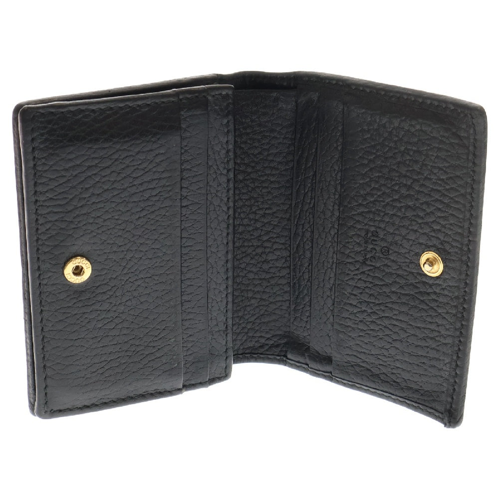 GUCCI(グッチ) Petite Marmont GGマーモント レザーウォレット 2つ折り財布 ブラック 456126