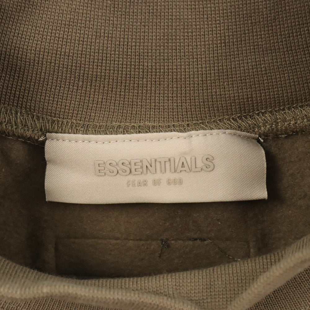 FOG Essentials(エフオージー エッセンシャルズ) MOCK NECK SWEAT SHIRT フェルトロゴプリント モックネック長袖スウェットトレーナー ブラウン