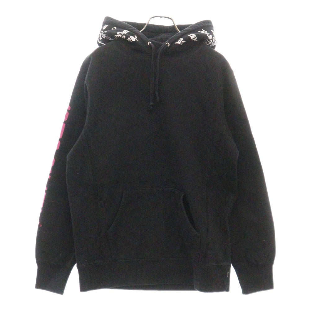 SUPREME(シュプリーム) 17SS ×THRASHER Boyfriend Hooded Sweatshirt スラッシャー グラフィックプリント プルオーバースウェットパーカー フーディー ブラック
