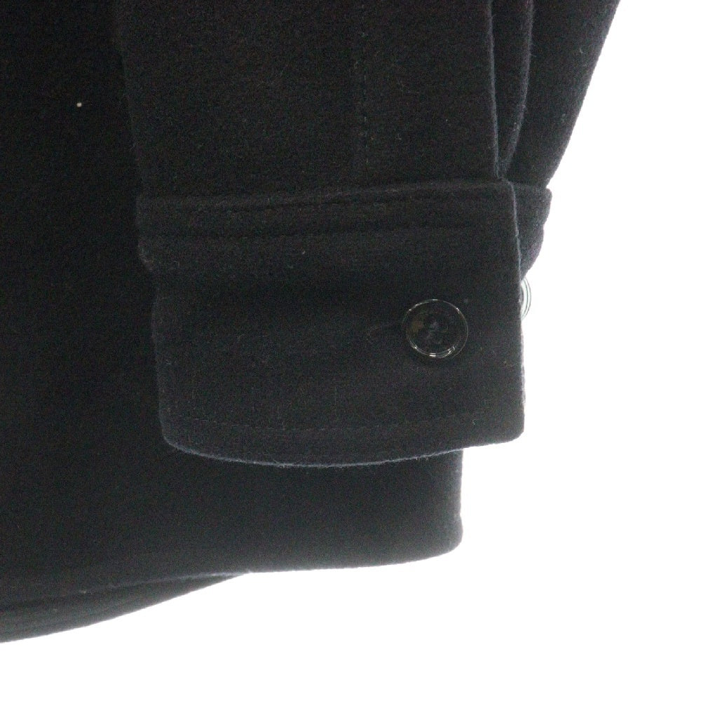 OFF-WHITE(オフホワイト) 20AW Tartan Detailed Shirt ロゴ刺繍ウールコート ブラック OMEA227E20FAB001