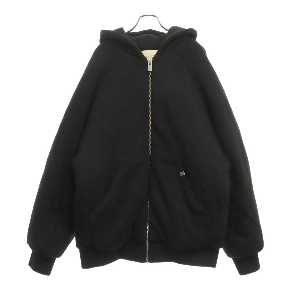 1017 ALYX 9SM(アリクス) FELPA PUFFER パファージャケット ジップアップヘビースウェットパーカー フーディー ブラック