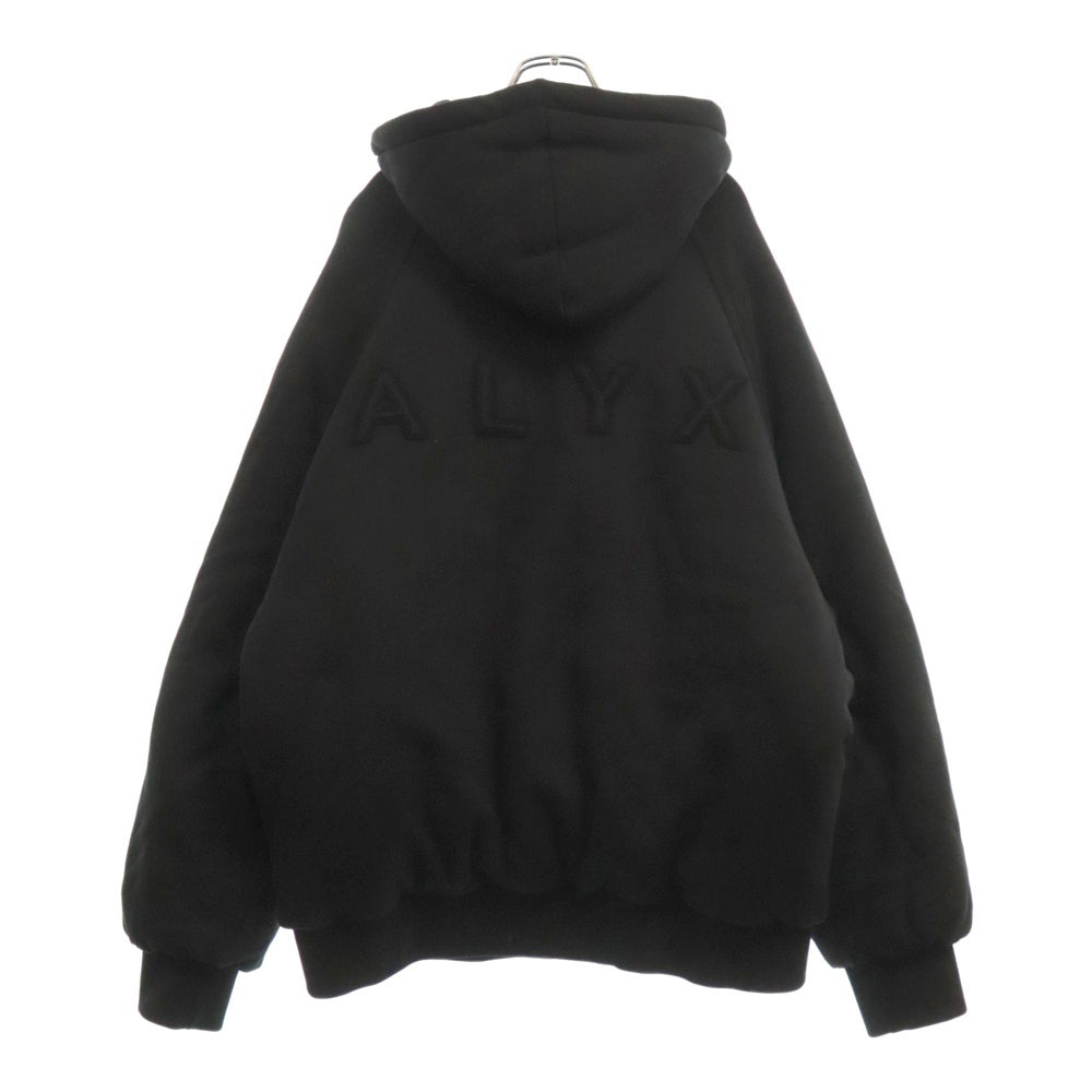 1017 ALYX 9SM(アリクス) FELPA PUFFER パファージャケット ジップアップヘビースウェットパーカー フーディー ブラック