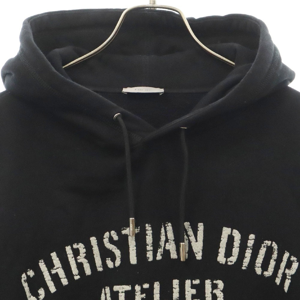 Christian Dior(クリスチャンディオール) Cotton Hoodie フロントロゴプリント プルオーバーパーカー フーディー ブラック 043J646A0531