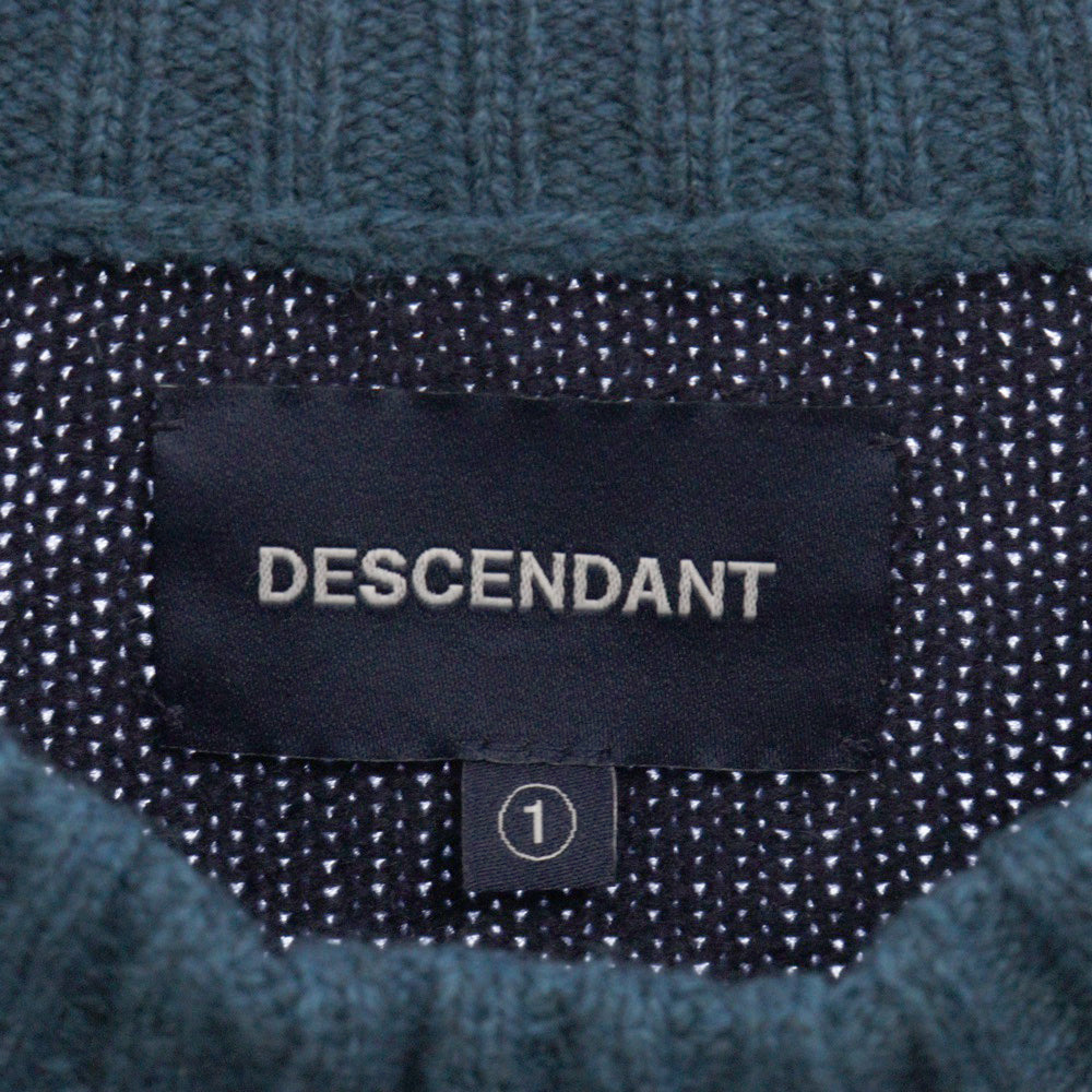 DESCENDANT(ディセンダント) 24AW MORAY CREW NECK KNIT 総柄クルーネックニットセーター ネイビー 242MADS-KNM04