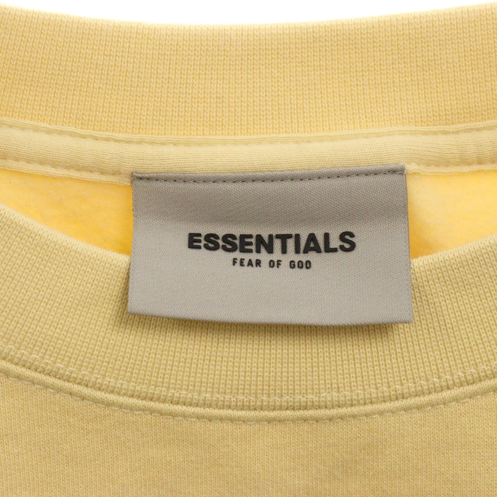 FEAR OF GOD ESSENTIALS(フィアオブゴッド エッセンシャルズ) CREWNECK SWEATSHIRT リフレクターロゴプリント クルーネックスウェットトレーナー イエロー