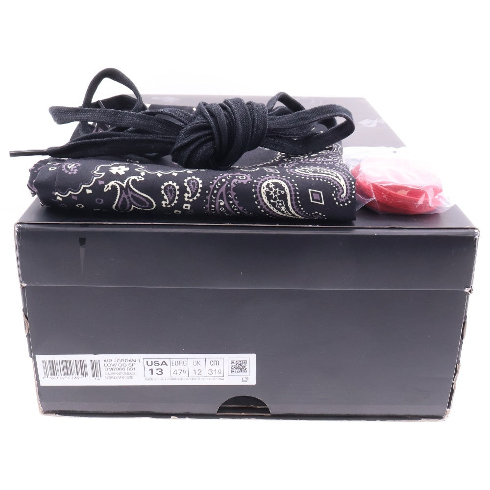 NIKE(ナイキ) ×TRAVIS SCOTT AIR JORDAN 1 LOW OG SP BLACK PHANTOMトラヴィススコット エアジョーダン1 ブラックファントム ローカットスニーカー US13/31cm DM7866-001